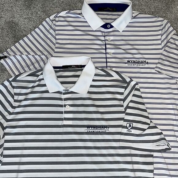 2-RLX Polo Ralph Lauren Wyndham Championship PGA event Stripe Polo Golf Shirt-L - Picture 1 of 8